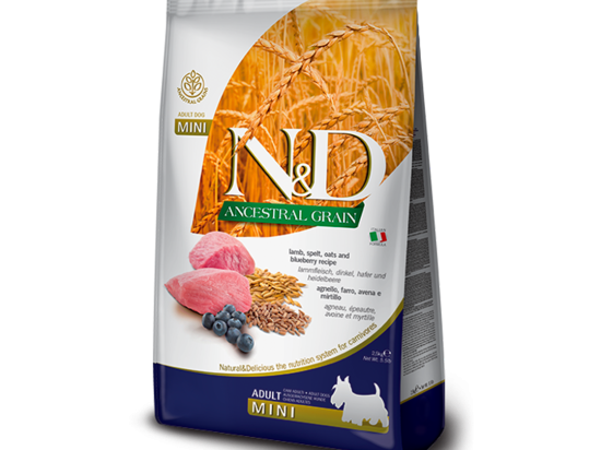 N&D Dog Ancestral Grain lamb, spelt, oats & blueberry adult mini