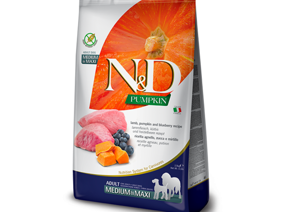 N&D Dog Grain Free lamb & bluebery with pumpkin adult medium & maxi
